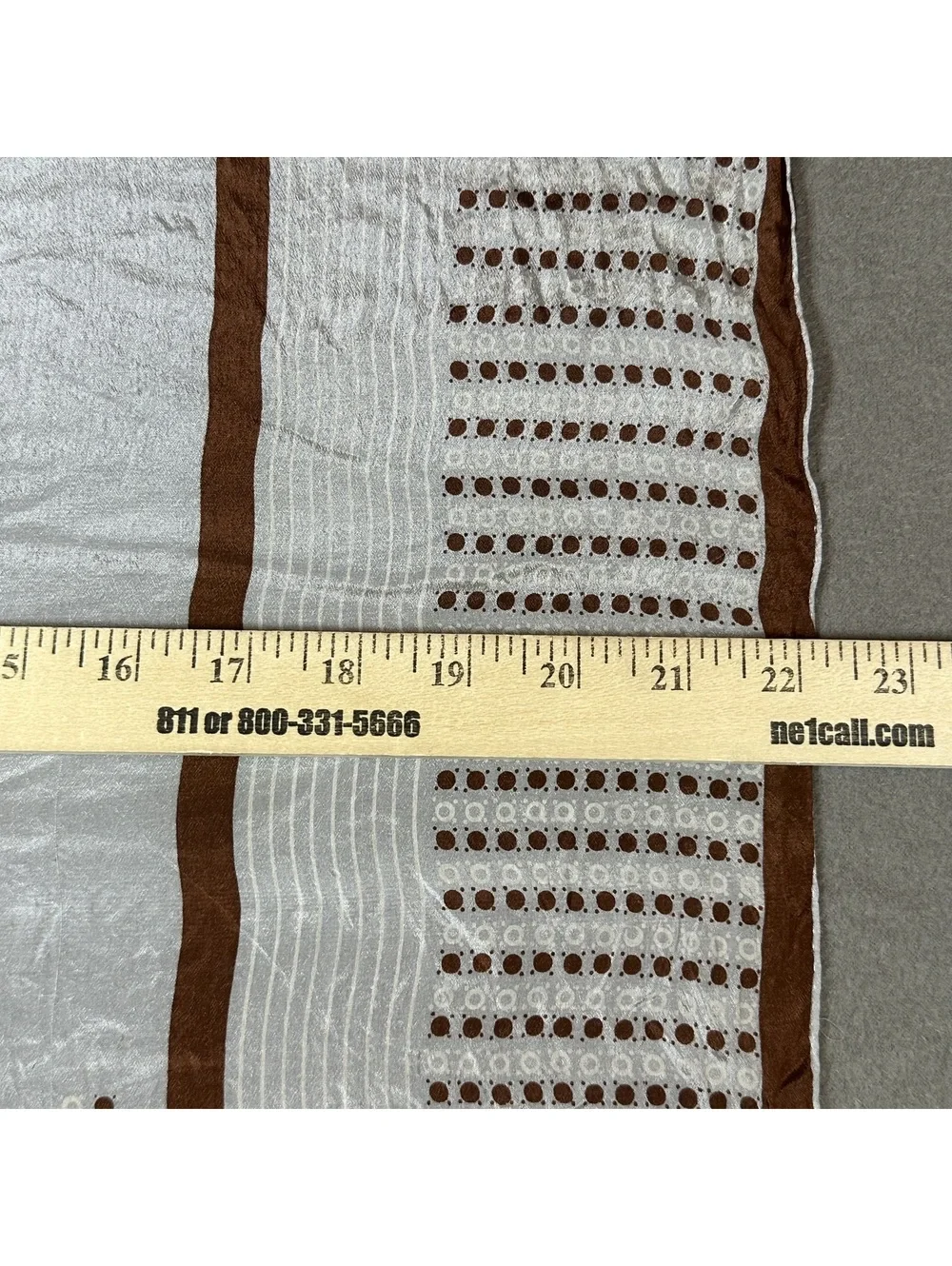 Vintage Brown and Cream Polka Dot & Stripes Square Scarf